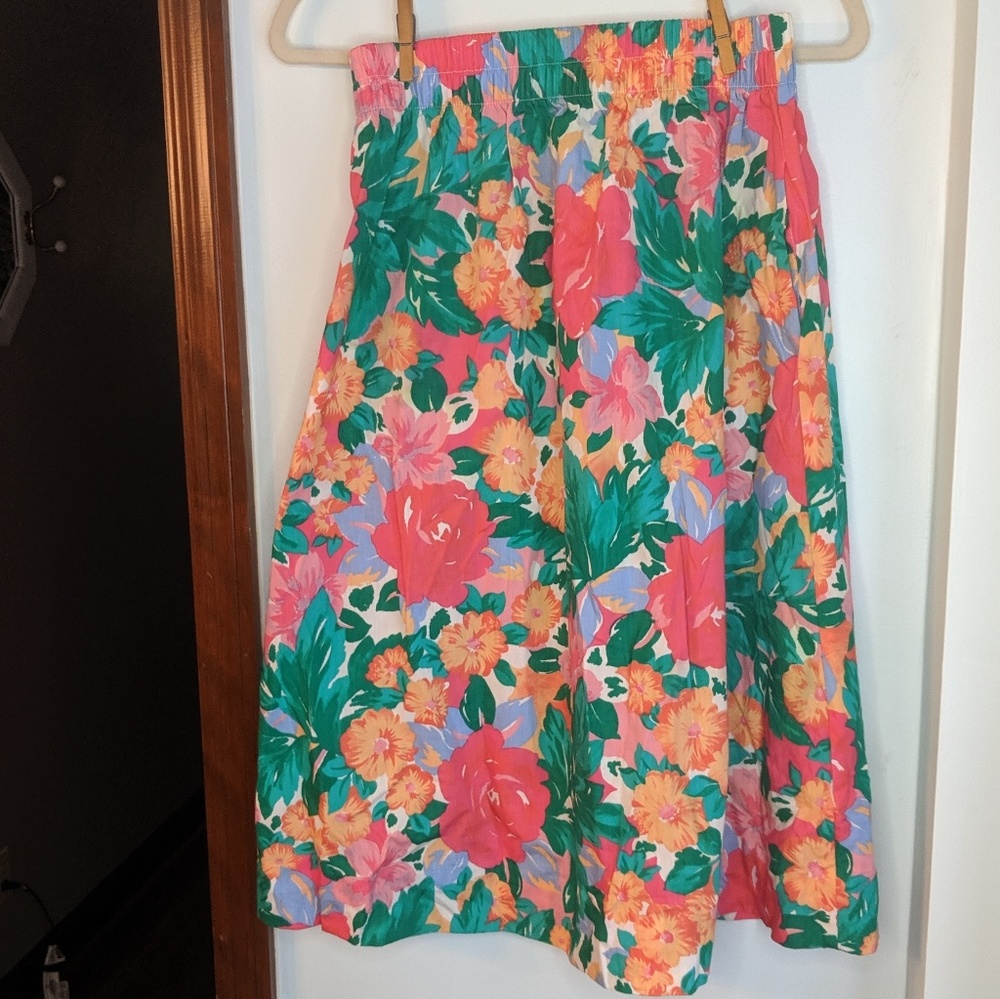 Vintage Floral A Line Skirt